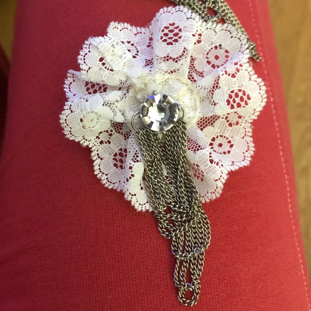 Set Handmade Rhinestone Lace Chain Boot Clip Charm - Picture 2 of 4